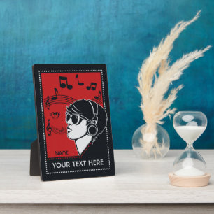 Custom Text Art Deco Music Plaque Fotoplatte