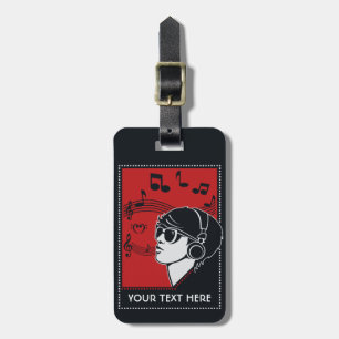 Custom Text Art Deco Musik Gepäckanhänger