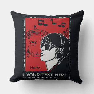 Custom Text Art Deco Musikkissen Kissen
