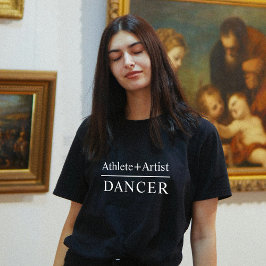 Custom Text Athlete & Artist Dancer Simple Black T-Shirt
