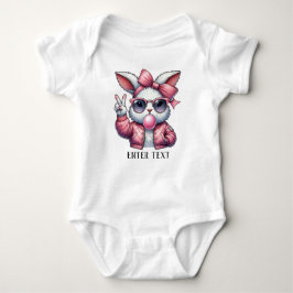 Custom Text Baby Girl Bunny Blows Blase Baby Strampler