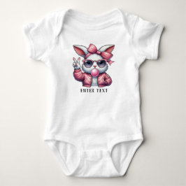 Custom Text Baby Girl Bunny Blows Blase Strampler
