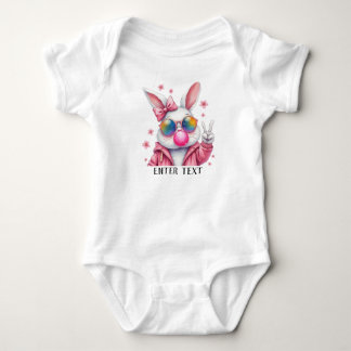 Custom Text Baby Girl Rabbit Bunny Strampler