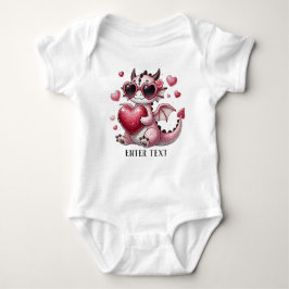 Custom Text Baby Girl T-Rex Dino Liebe Baby Strampler