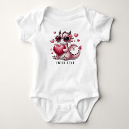 Custom Text Baby Girl T-Rex Dino Liebe Strampler
