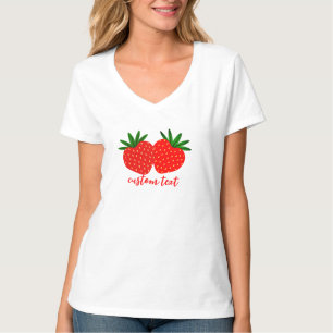 Custom Text Baby T-Shirt, Frauen Strawberry Graphi T-Shirt