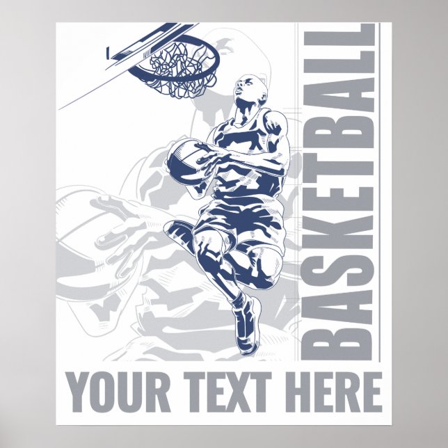 Custom Text Basketball Player Poster (Vorne)