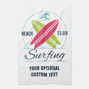 Custom Text Beach Club Surfhandtuch Küchentuch