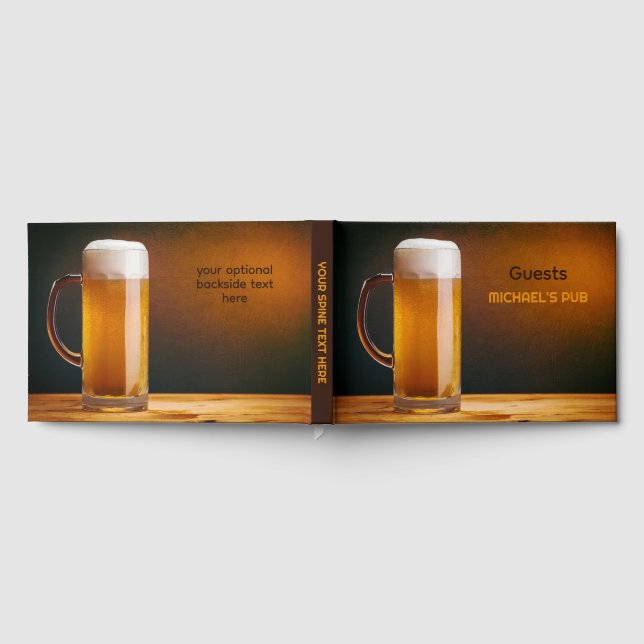 Custom Text Beer Glass / Pub Gästebuch (Voll)