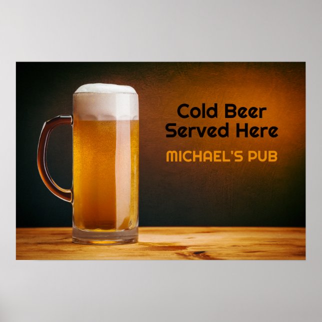 Custom Text Beer Glass / Pub Poster (Vorne)