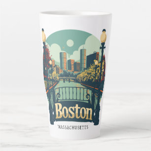 Custom Text Boston Massachusetts Milchtasse