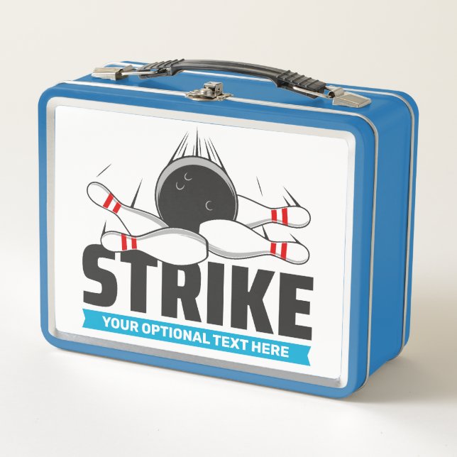 Custom Text Bowling Strike Metall Brotdose (Vorderseite)