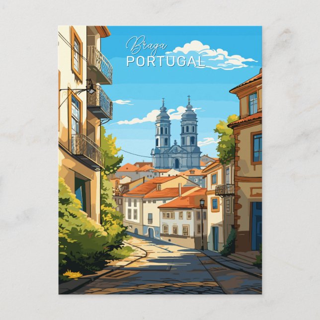 Custom Text Braga Portugal Postkarte (Vorderseite)
