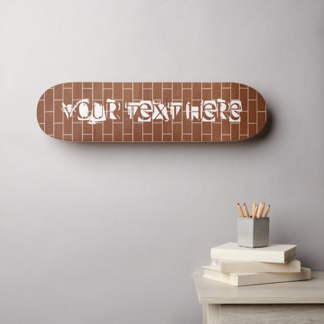 Custom Text Brick Wall Skateboard (Wandkunst (Horz))
