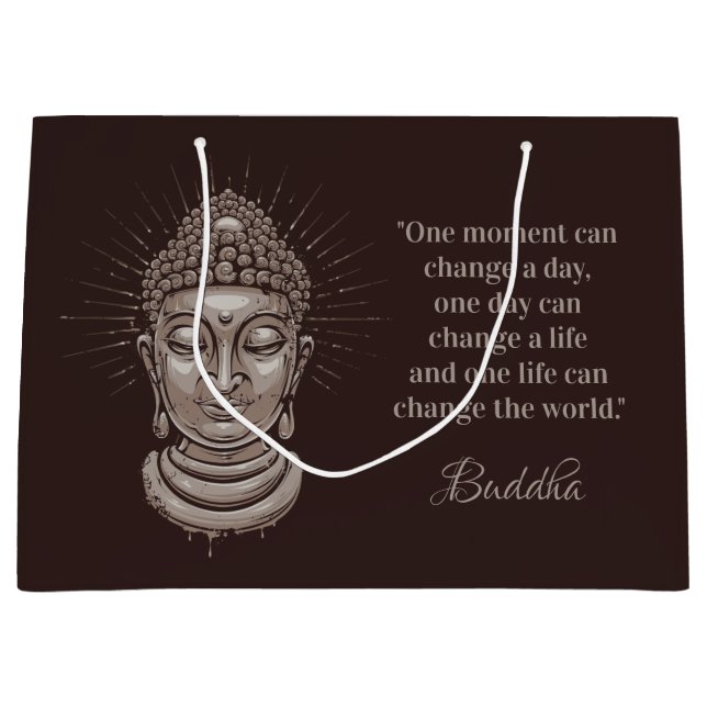 Custom text Buddha Quote Geschenktasche Große Geschenktüte (Vorderseite)