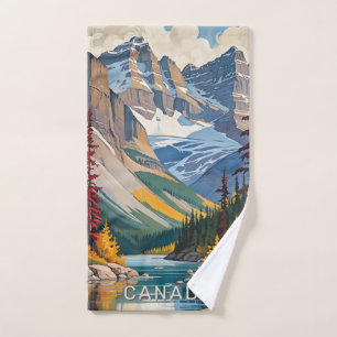 Custom Text Canada Travel Poster Handtuch