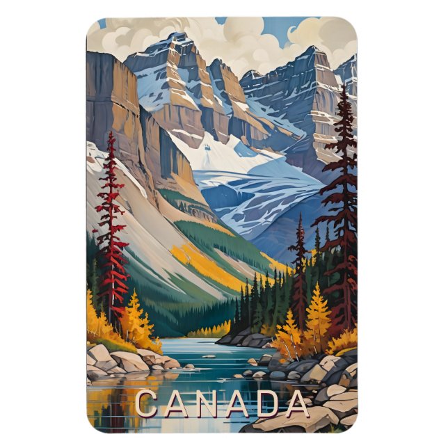 Custom Text Canada Travel Poster Magnet (Vertikal)