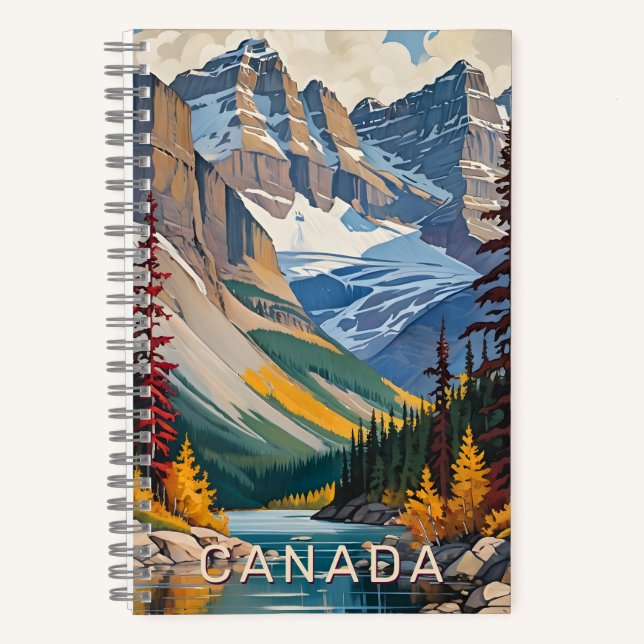 Custom Text Canada Travel Poster Notizbuch (Vorderseite)