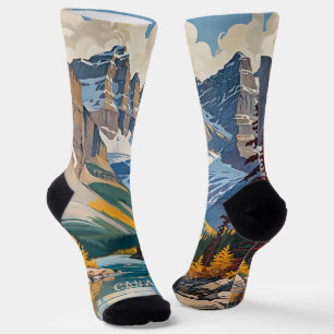 Custom Text Canada Travel Poster Socken