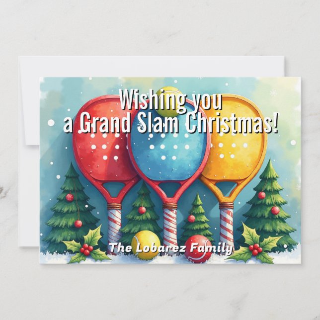 🎾🎄Custom text,  Candy Cane Smash Feiertagskarte (Vorderseite)