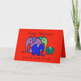 Custom Text Cartoon Elephant Family Weihnachten
