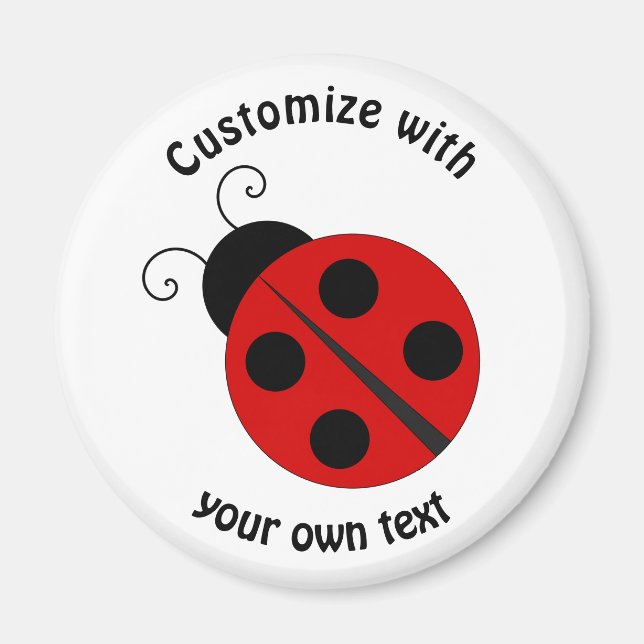 Custom Text Cartoon Ladybug Magnet (Vorne)