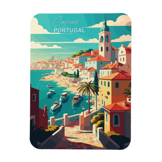 Custom Text Cascais Portugal Magnet (Vertikal)