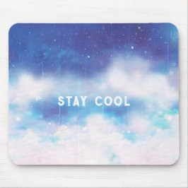 Custom Text Celestial Blue Nebel Mouse Pad Mousepad