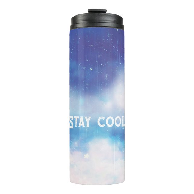 Custom Text Celestial Blue Neula Thermal Tumbler Thermosbecher (Vorderseite)