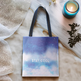 Custom Text Celestial Blue Neula Tote Bag