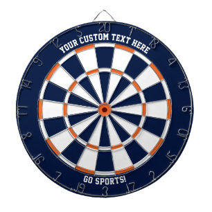Custom Text Chicago Illinois Sports Blue Orange Dartscheibe