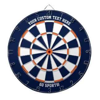 Custom Text Chicago Illinois Sports Blue Orange Dartscheibe