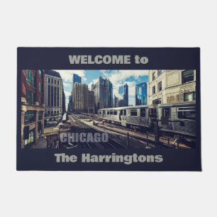 Custom Text Chicago USA Fußmatte