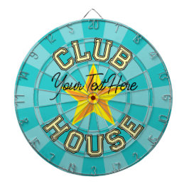 Custom Text Club House Türkisch Farbe Gelber Star Dartscheibe