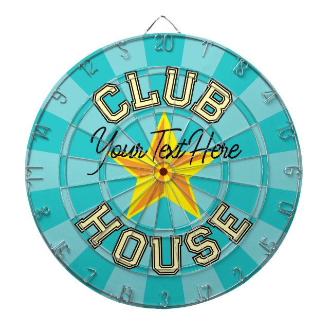 Custom Text Club House Türkisch Farbe Gelber Star Dartscheibe (vorne)