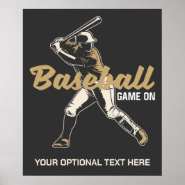 Custom Text & Color Baseball Player Poster