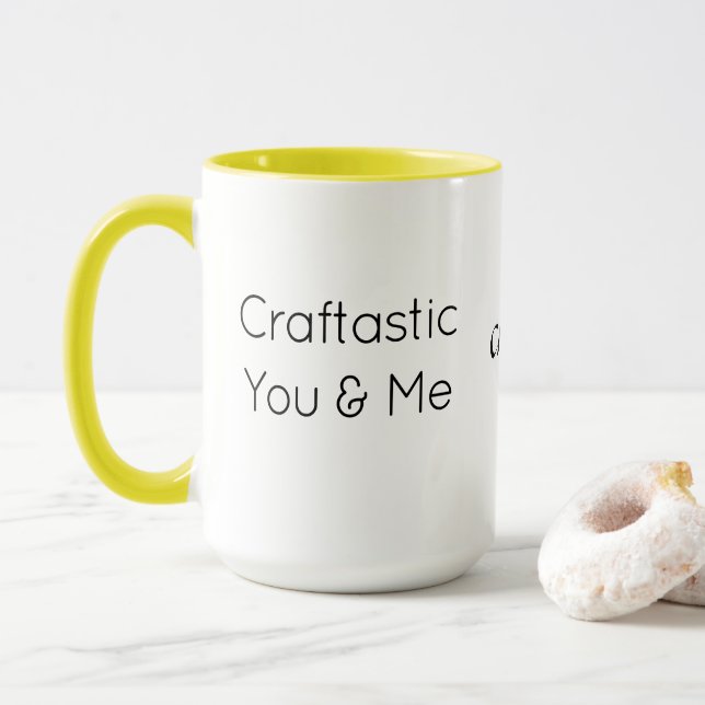 Custom Text, Colorful Craftastic You & Me Combo Tasse (Mit Donut)