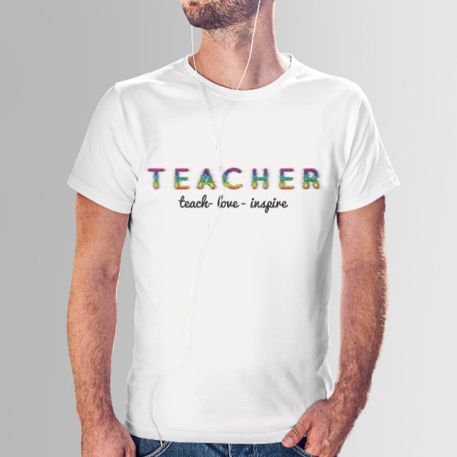 Custom Text Colorful Teacher Shirt (Von Creator hochgeladen)