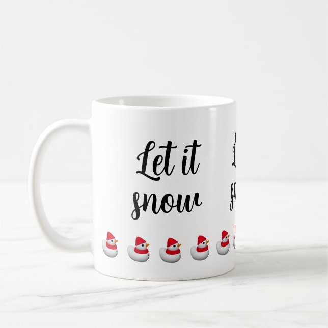 Custom Text Cute Little Snowduck | Snowman winter Kaffeetasse (Links)