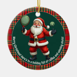 🎾🎄Custom text, Deck the Court Keramik Ornament