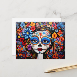 Custom text Dia de Muertos ☠️ La Calavera Catrina Postkarte