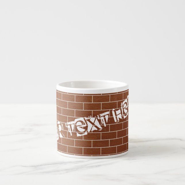 Custom Text Espresso Cup mit Ziegelmauer Espressotasse (Vorderseite)