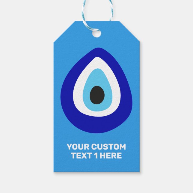 Custom Text Evil Eye Nazar Amulet Geschenkanhänger (Vorderseite)