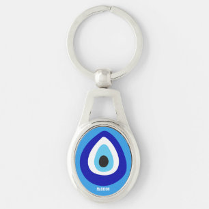 Custom Text Evil Eye Nazar Amulet Schlüsselanhänger