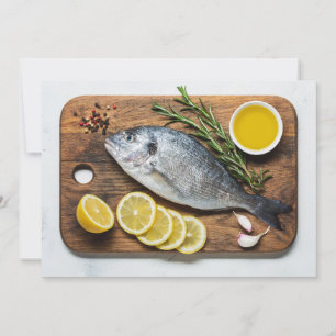 Custom Text Fish Dorado Einladung