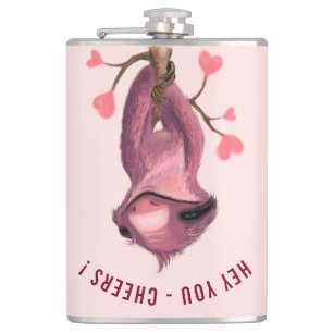 Custom Text Flask Funny Romantic Sloth - Chefs Flachmann