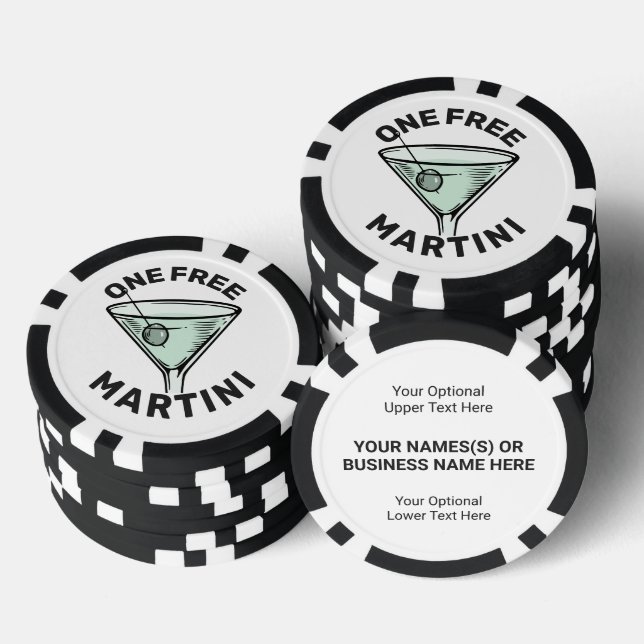 Custom Text Free Martini Pokerchips (Stapel)