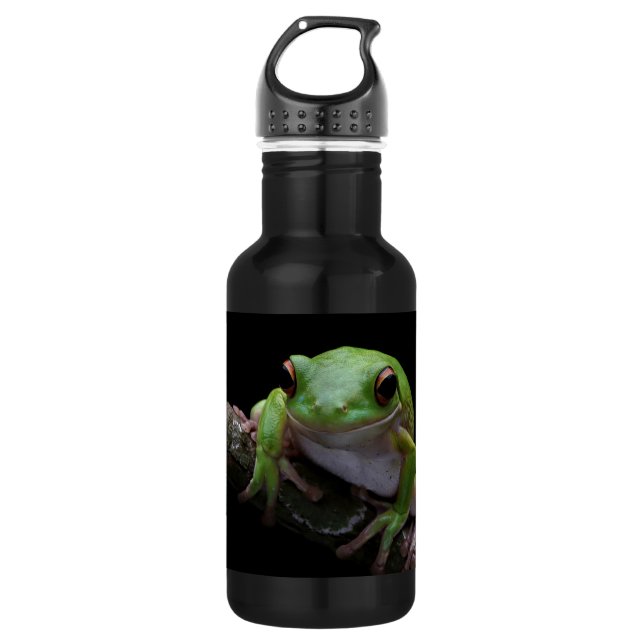 Custom Text Frosch Edelstahl Wasserflasche (Vorderseite)