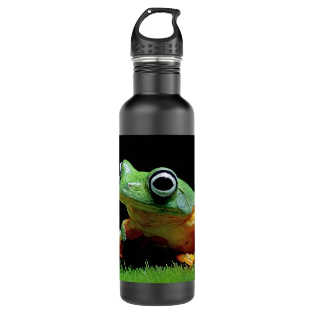 Custom Text Frosch Edelstahl Wasserflasche Edelstahlflasche (Vorderseite)