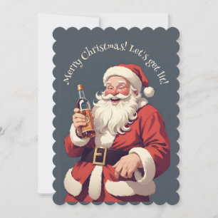 Custom Text Funny Betrunken Santa Einladung
